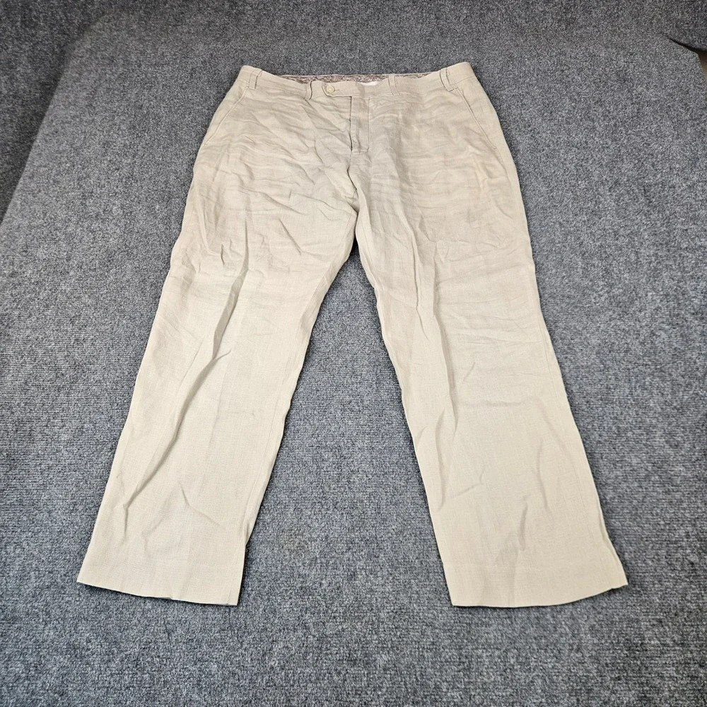 Lauren Ralph Lauren Mens 36 Tan 100% Linen Flat Front Straight Leg Pants